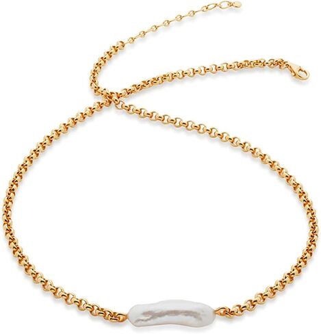 غير النظامية اللؤلؤ قلادة قلادة لؤلؤة واحدة 18K مطلية بالذهب حساسة خمر Y2k المختنق قلادة مجوهرات للنساء الفتيات in Kuwait