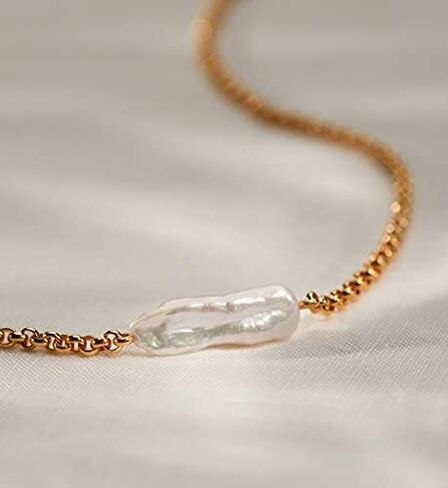 غير النظامية اللؤلؤ قلادة قلادة لؤلؤة واحدة 18K مطلية بالذهب حساسة خمر Y2k المختنق قلادة مجوهرات للنساء الفتيات in Kuwait