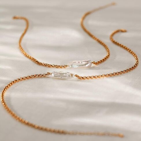 غير النظامية اللؤلؤ قلادة قلادة لؤلؤة واحدة 18K مطلية بالذهب حساسة خمر Y2k المختنق قلادة مجوهرات للنساء الفتيات in Kuwait