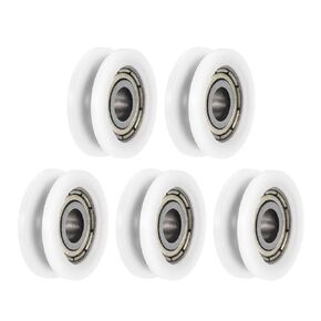 uxcell U695ZZ 695 Nylon U Groove Bearings 5x17x6mm Double Metal Shielded (GCr15) Chrome Steel Ball Bearings 5pcs