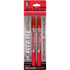 G.T. Luscombe Company, Inc. Accu-Gel Bible Highlighter, Bible Study, No Bleed Solid Gel, No Smearing or Fading, Long Lasting, Bright Translucent Color Dry Marker, Red