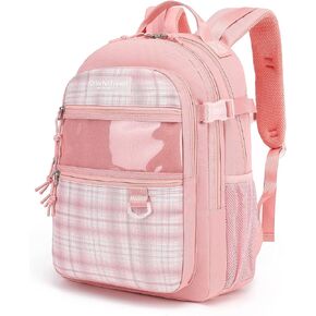 Kalesi Laptop Backpack School College or Work Bookbag, Large Anti Theft Travel Bag, 15.6-Inch Daypack for Men & Women Teens (Light pink)