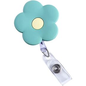 Yellow Retractable Badge Reel Cute School Supplies Name Card Holder Flowers Work Card Clip Keys Lanyard Chest Card ID Card Clips，Identification Badges and Supplies，Badge Holders