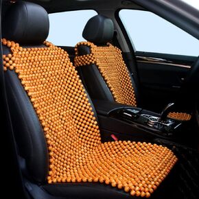 Natural Wood Beaded Seat Cover for Auto Car,Comfort Massaging Cool Wooden Bead Cushion Mat for Car Truck,Keeps The Back from Getting Sweaty While Driving