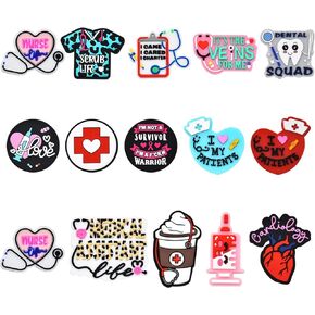 WOZADU 15 PCS Silicone Focal Beads for Pens Characters Hospital Theme Silicone Beads for Keychain Making Silicone Beads Bulk for Jewelry Making Bracelet Necklace Handmade Crafts