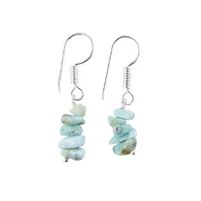 Natural Amazonite Gemstone Chips Earring, Handmade Gemstone Jewelry, Crystal Earring, Energy Healing Crystals, Gift for Her, Silver Plated Gemstone Jewelry, Gift for her (Amazonite)