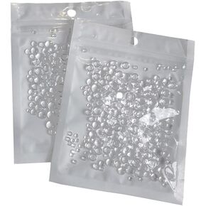 2 Pack Total Approx 700 Pieces Clear Half Round Flat Back Clear Glass Dome for DIY Scrapbooking Crafts Cell Phone Case Making