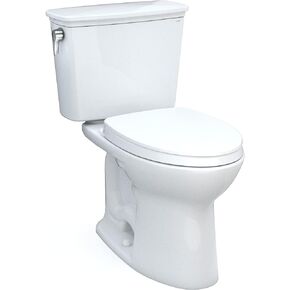 Drake Modern 2-Piece 1.28 GPF Single Flush Elongated Standard Height Toilet in Cotton White, SoftClose Seat Included