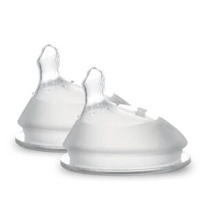 Haakaa Generation 3. Silicone Baby Bottle Nipples, Orthodontic, Anti-Colic, Wide Neck, 100% Medical Grade Silicone, Fit All Haakaa Baby Bottles, 2 PK (Size L (2-Pieces))