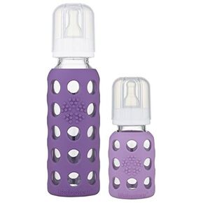 Lifefactory 4oz/9oz Glass Baby Bottle 2pk - Lavender/Grape