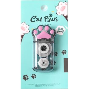 6M Cartoon Cat Claw Correction Tape Cute Girl Eraser for Kids Students Writing Office School Supplies white out tape Correct Correction Tape White Fast Clean Easy To Use Tear-Resistant,Correction Tape