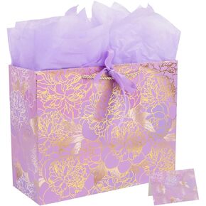 Large Flower Gift Bag for Women with Wrapping Tissue 12.6" Mother Day