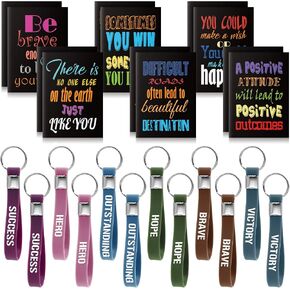 Inspirational Gifts Notepads Motivational Ballpoint Pens Inspirational Quotes Key chains for Woman Motivational Journal Notebook Bulk for School Office Home Travel Gift Supplies (Motivational 36Pcs) in Saudi Arabia