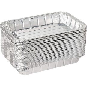Pack of 20 Disposable Aluminum Foil Toaster Oven Pans-Mini Broiler Pans | BPA Free | Perfect for Small Cakes or Personal Quiche | Standard Size - 8 1/2" x 6"