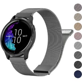 Meliya Metal Bands Compatible with Garmin Venu Sq / Venu / Venu 2 Plus / Vivoactive 5 Watch Band Women Men, Stainless Steel Replacement Strap for Garmin Venu Sq, Venu, Venu 2 Plus, Vivoactive 5, Vivoactive 3 Music, Vivomove Sport, Forerunner 645 / 245 Mus