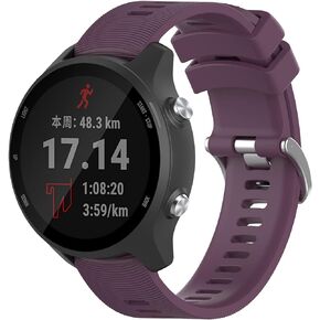 Compatible with Garmin Forerunner 245/645/55 Watch Band, 20mm Soft Silicone for Galaxy Watch 6/5/4, for Garmin Venu/Venu Sq/Vivomove HR/Vivoactive 3/245 Music /645 Music Smartwatch.