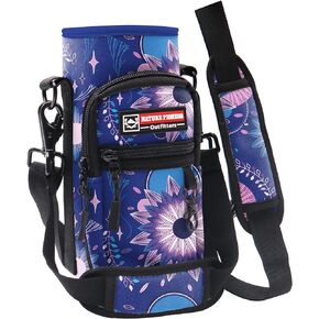 NATURE PIONEOR Water Bottle Carrier Holder Sleeve with Adjustable Strap 40 oz, Insulated Water Bottle Holder Sling Bag
