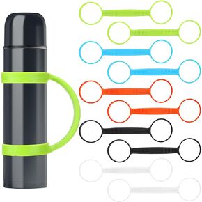 10 Pcs Water Bottle Carrier Grip Portable Silicone Band Holder Strap Handheld Water Bottle Handle Strap for Summer Outdoor Bike Gym Running Jogging Sport Accessories, 5 Colors