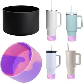 Protective Silicone Boot for Stanley Quencher Tumbler 30 oz 40 oz & IceFlow 20oz 30oz & Hydro Flask Water Bottle 12-24oz - Cup Bottom Boot - Anti-Slip Bottle Bottom Sleeve Cover