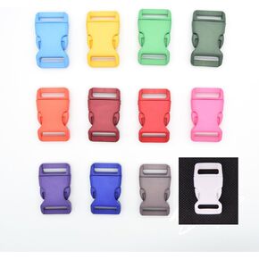 3/4" Plastic Contoured Side Release Buckles Multi-Color 12pcs Pack