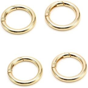 1 inch 4 pcs Keyrings Buckle, Bags,Purses for Round Carabiner, Carabiner Ring Metal O Spring Ring Trigger Clips
