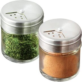 CUSINIUM 2-Pack 3oz Glass Spice Spice Shaker مع غطاء قابل للتعديل
