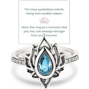 FUCK MY TRAUMA LOTUS RING For Women, To Best Friend Inspirational Set Cubic Zirconia Fun Gift Jewelry