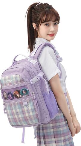 Kalesi Laptop Backpack School College or Work Bookbag, Large Anti Theft Travel Bag, 15.6-Inch Daypack for Men & Women Teens (Light pink) in Saudi Arabia