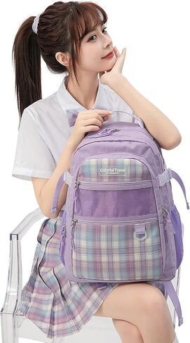 Kalesi Laptop Backpack School College or Work Bookbag, Large Anti Theft Travel Bag, 15.6-Inch Daypack for Men & Women Teens (Light pink) in Saudi Arabia