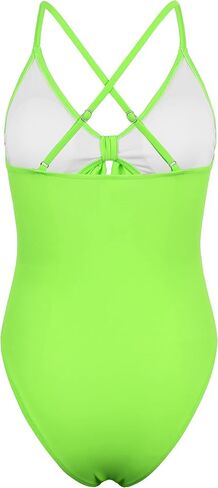 Hilor Women's Cutout One Piece Swimsuits Sexy Front Tie Knot Bathing Suits High Cut Monokini Swimwear in Saudi Arabia