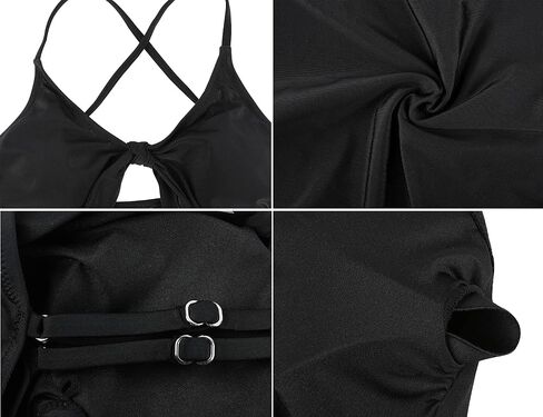 Hilor Women's Cutout One Piece Swimsuits Sexy Front Tie Knot Bathing Suits High Cut Monokini Swimwear in Saudi Arabia