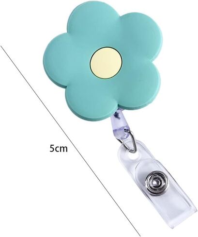 Yellow Retractable Badge Reel Cute School Supplies Name Card Holder Flowers Work Card Clip Keys Lanyard Chest Card ID Card Clips，Identification Badges and Supplies，Badge Holders in Saudi Arabia
