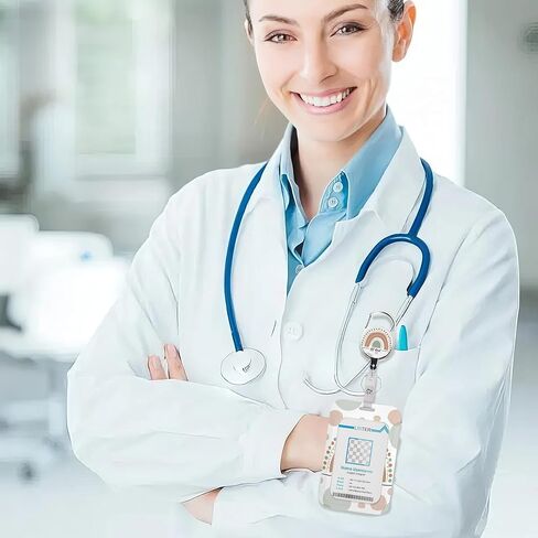 حامل شارة ومشبك قابل للسحب شديد التحمل، حامل بطاقة الهوية مع بكرة قابلة للسحب للمعلم والممرضة. in Kuwait