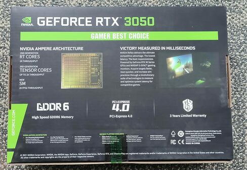 بطاقات رسومات maxsun GeForce RTX 3050 6G GDDR6 وحدة معالجة رسومات الفيديو GPU للألعاب PC ITX Design PCI Express 4.0، HDMI 2.1، DisplayPort 1.4a، DVI in Kuwait