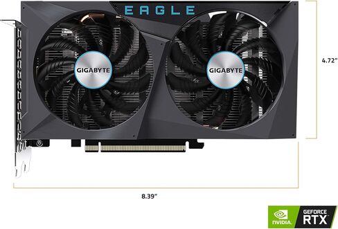 GIGABYTE GeForce RTX 3050 Eagle OC 8G Graphics Card, 2X WINDFORCE Fans, 8GB 128-bit GDDR6, GV-N3050EAGLE OC-8GD Video Card in Saudi Arabia