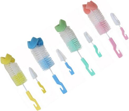 2X Toddler Nursing Bottle Brush Cleaning Brush Cleaning Washer Kit Baby Bottle Brush Set (S+L) Scrubber Cleaner Cup Cleaning Brush Set in Saudi Arabia