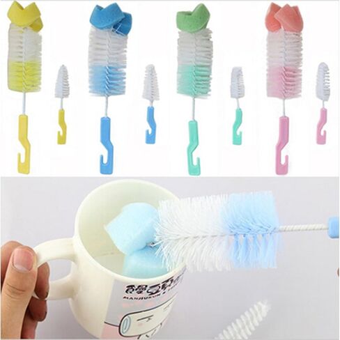 2X Toddler Nursing Bottle Brush Cleaning Brush Cleaning Washer Kit Baby Bottle Brush Set (S+L) Scrubber Cleaner Cup Cleaning Brush Set in Saudi Arabia