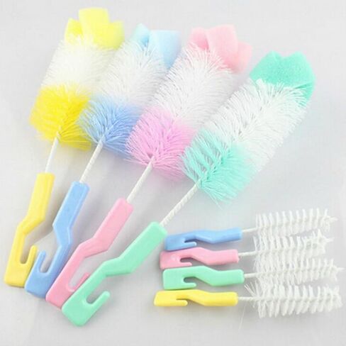 2X Toddler Nursing Bottle Brush Cleaning Brush Cleaning Washer Kit Baby Bottle Brush Set (S+L) Scrubber Cleaner Cup Cleaning Brush Set in Saudi Arabia