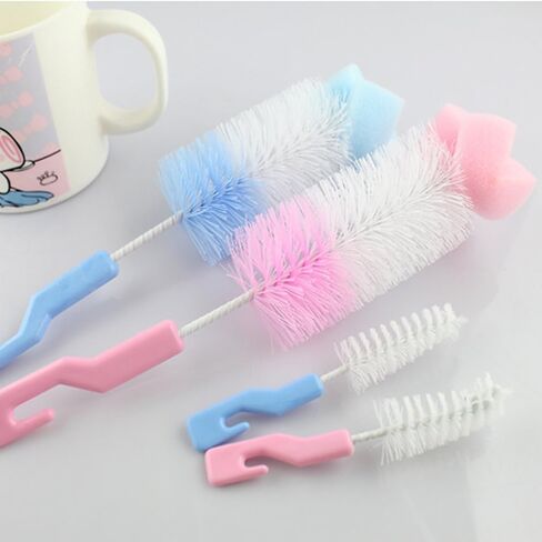 2X Toddler Nursing Bottle Brush Cleaning Brush Cleaning Washer Kit Baby Bottle Brush Set (S+L) Scrubber Cleaner Cup Cleaning Brush Set in Saudi Arabia