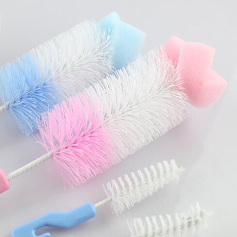 2X Toddler Nursing Bottle Brush Cleaning Brush Cleaning Washer Kit Baby Bottle Brush Set (S+L) Scrubber Cleaner Cup Cleaning Brush Set in Saudi Arabia