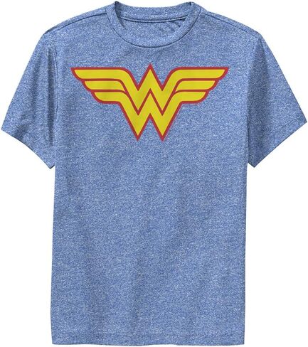 Warner Brothers Wonder Woman Two Color Logo Boys Short Sleeve Tee Shirt in Saudi Arabia