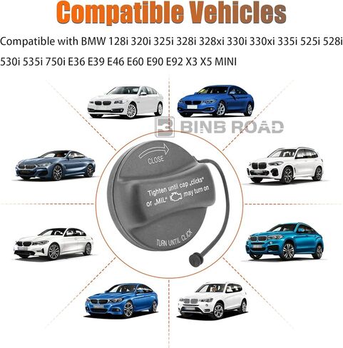 Fuel Gas Filler Tank Cap 16117222391 Compatible with BMW 128i 320i 325i 328i 328xi 330i 330xi 335i 525i 528i 530i 535i 750i E36 E39 E46 E60 E90 E92 X3 X5 MINI in Kuwait
