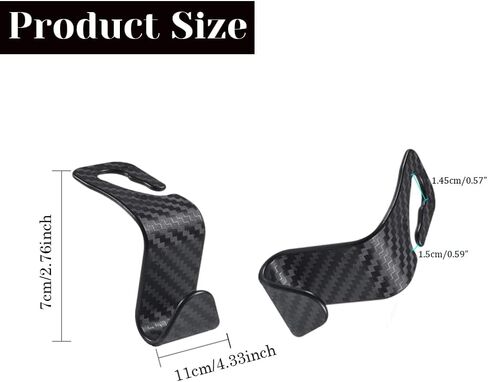 Car Headrest Hook for Purses and Bags 4 Packs,Car Back Seat Headrest Hanger,Universal Vehicle Storage Organizer(Black,4Pack) in Saudi Arabia