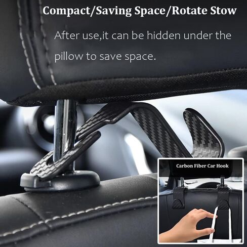 Car Headrest Hook for Purses and Bags 4 Packs,Car Back Seat Headrest Hanger,Universal Vehicle Storage Organizer(Black,4Pack) in Saudi Arabia