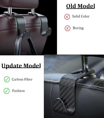 Car Headrest Hook for Purses and Bags 4 Packs,Car Back Seat Headrest Hanger,Universal Vehicle Storage Organizer(Black,4Pack) in Saudi Arabia