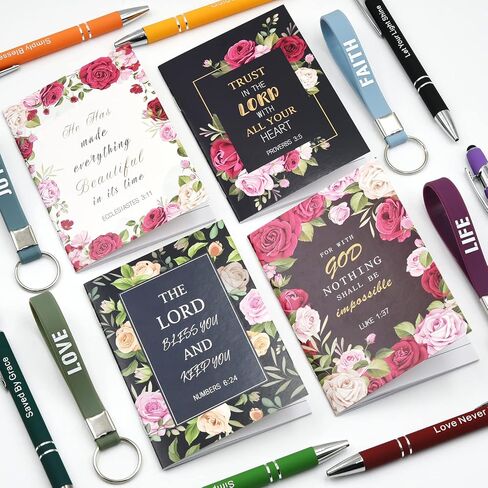 Inspirational Gifts Notepads Motivational Ballpoint Pens Inspirational Quotes Key chains for Woman Motivational Journal Notebook Bulk for School Office Home Travel Gift Supplies (Motivational 36Pcs) in Saudi Arabia