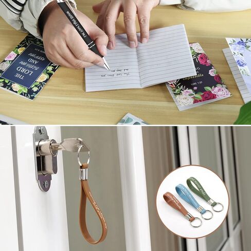 Inspirational Gifts Notepads Motivational Ballpoint Pens Inspirational Quotes Key chains for Woman Motivational Journal Notebook Bulk for School Office Home Travel Gift Supplies (Motivational 36Pcs) in Saudi Arabia