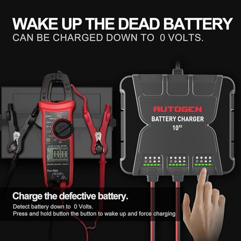شاحن بطارية بحري ذكي 3 بنوك من AUTOGEN، 12 فولت 30 أمبير (10 أمبير/بنك) شاحن قارب مقاوم للماء على متن الطائرة، جهاز صيانة البطارية ومزيل الكبريت لبطاريات Deep-Cylce وAGM والليثيوم (LiFePO4) in Kuwait