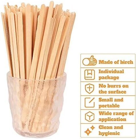 5×1000Pcs Disposable Wood Coffee Stir Sticks Stirrers Individually Paper Wrapped Coffee Tea Beverage Stirrers Stirrings 5.5 Inch,140mm in Saudi Arabia