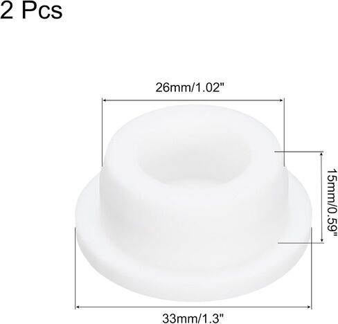 MECCANIXITY High Temp Silicone Plug Mount Dia 26mm/1.02 Inch T Shaped Rubber Stopper Hole Plugs for Powder Coating Plating Waterproof Sealing Plugs Light Grey Pack of 2(OD 33mm/1.3 Inch) in Saudi Arabia